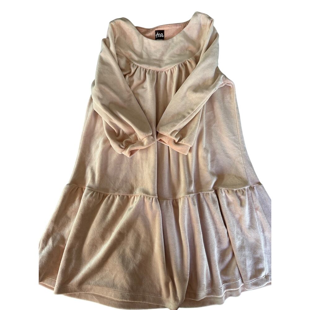 Tea collection pink velour dress size 7
